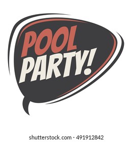 pool party retro speech balloon