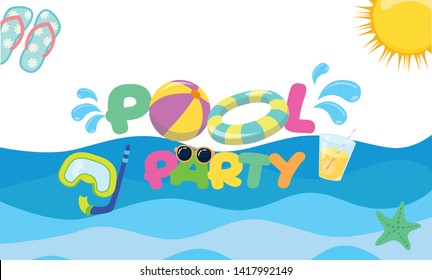 Pool Party Summer Banner Design Events Stock Vector (Royalty Free ...