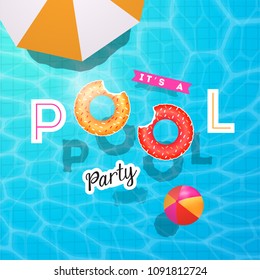 Pool party summer vector illustration