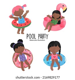 Fiesta del grupo de servidores, ilustración vectorial de verano
