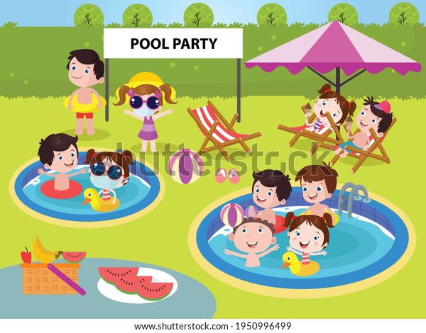 Pool Party Vector Concept Banner Website Stock Vector (Royalty Free ...