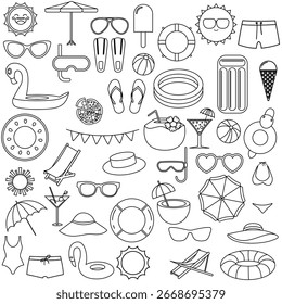 Ícone de vetor do grupo de pools. Sinal de ilustração de férias à beira-mar. Símbolo de feriado. Logotipo da piscina.