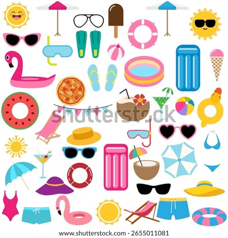 Pool party vector icon. Seaside vacation illustration sign. Holiday symbol. Pool logo.