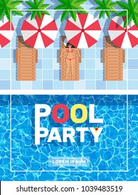 pool party vertical poster design