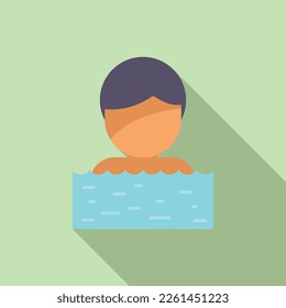 Pool physical therapist icon flat vector. Hospital treatment. Doctor therapy