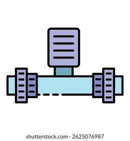Pool pipe equipment icon. Outline pool pipe equipment vector icon color flat isolated