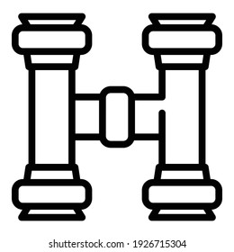 Icono de tuberías de piscina. Icono de vector de canalizaciones de agrupamiento de contorno para diseño web aislado en fondo blanco