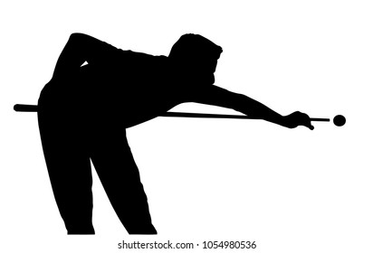 Pool player silhouette