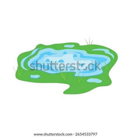 pool puddle cartoon. nature outdoors, ground liquid, mirror rainwater pool puddle sign. isolated symbol vector illustration