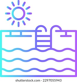 Pool Real Estate icon with blue duotone style. water, sport, wave, swim, hotel, swimming, exercise. Vector illustration