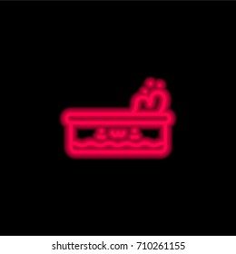 Pool red glowing neon ui ux icon. Glowing sign logo vector