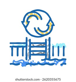 pool remodeling services doodle Symbol Skizze Vektor. Pool Remodeling Services-Zeichen. einzelne Symbolgrafik