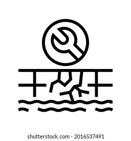 pool repair services line icon vector. pool repair services sign. isolated contour symbol black illustration