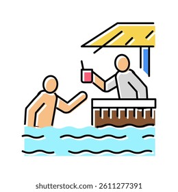 pool restaurant and bar color icon vector. pool restaurant and bar sign. isolated symbol illustration