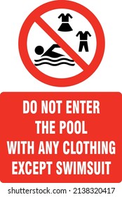 POOL RULES VECTOR SIGN SWIMSUIT 