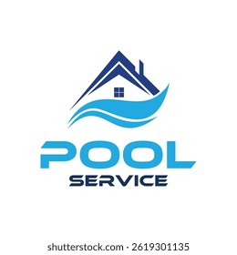 ideia do vetor do projeto do logotipo da empresa do serviço do pool	