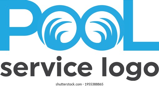 Pool Service Logo Design Vector