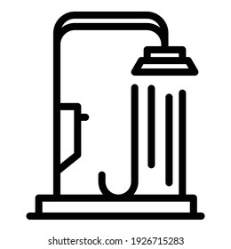 Icono de ducha de piscina. Icono de vector de ducha de borde para diseño web aislado en fondo blanco