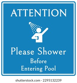 Pool shower sign and label