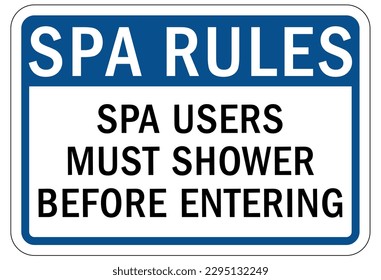 Pool shower sign and label