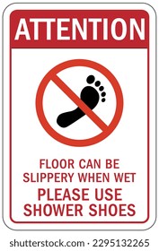 Pool shower sign and label