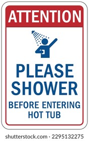 Pool shower sign and label