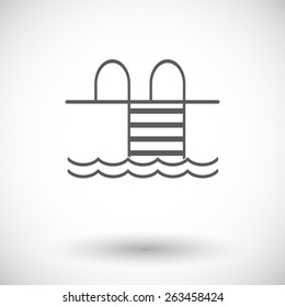 Pool. Single flat icon on white background. Vector illustration.