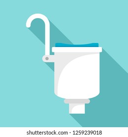 Pool skimmer icon. Flat illustration of pool skimmer vector icon for web design