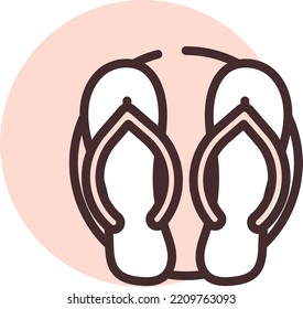 Pool slippers, illustration, vector on white background.