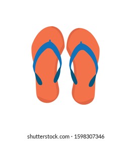 Pool slippers simple illustration clip art vector