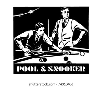 Pool And Snooker - Retro Ad Art Banner