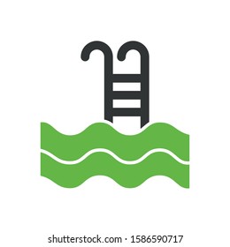 pool with stair isolated icon vector illustration design