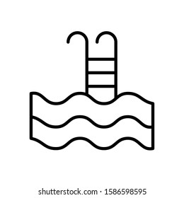 pool with stair isolated icon vector illustration design