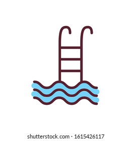 pool with stair isolated icon vector illustration design