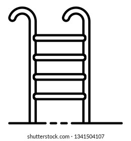 Pool staircase icon. Outline pool staircase vector icon for web design isolated on white background