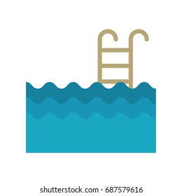 pool with stairs icon