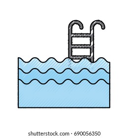 pool with stairs icon