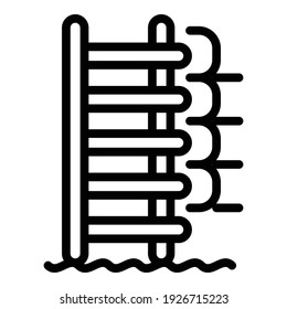 Pool Treppe Symbol. Rahmenpool-Treppe, Vektorsymbol für Webdesign einzeln auf weißem Hintergrund