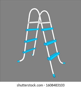 pool stairs. plastic ladder isolate - vector flat style illustration. household equipment