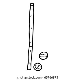 pool stick and balls cartoon