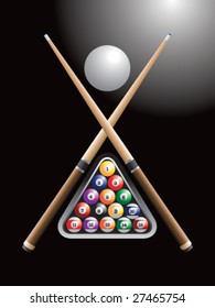 pool sticks cross