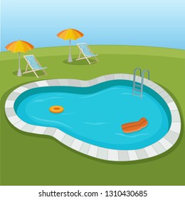 Pool Sunbeds Vector Illustration Stock Vector (Royalty Free) 1310430685 ...