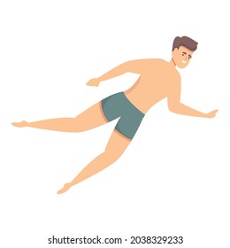 Pool swimmer icon cartoon vector. Person swim. Water sport