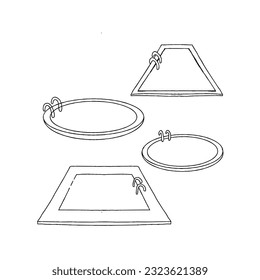 pool swimming pool hand drawn doodle illustrations vector set