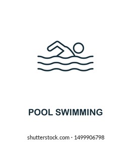 Pool Swimming icon. Thin outline style design from fitness icons collection. Creative Pool Swimming icon for web design, apps, software, print usage.