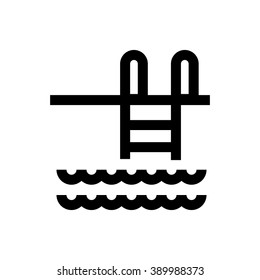 Pool, swimming pool line icon. Pixel perfect fully editable vector icon suitable for websites, info graphics and print media.