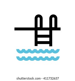 Pool, swimming pool line icon. Pixel perfect fully editable vector icon suitable for websites, info graphics and print media.
