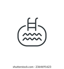 Pool swimming real estate icon, vector illustration