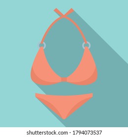 Pool swimsuit icon. Flat illustration of pool swimsuit vector icon for web design