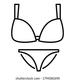 Pool swimsuit icon. Outline pool swimsuit vector icon for web design isolated on white background